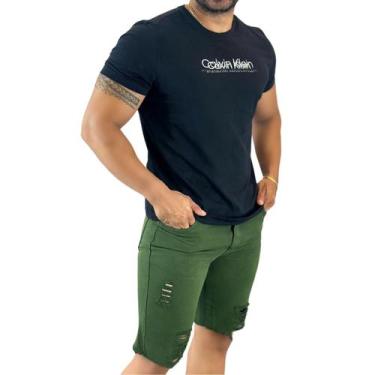 Imagem de Bermuda Jeans Masculina com Detalhes Destroyed Cores - Fortaleza Jeans