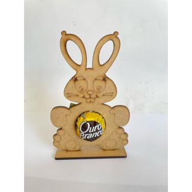 Imagem de Porta Bombom em MDF, Coelho de Páscoa Decorativo, Suporte para bombom (MOD02)