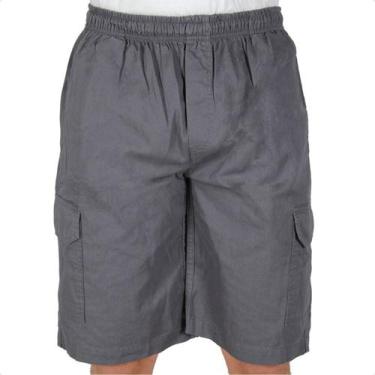 Imagem de Bermuda Cargo Sarja Masculina com Elástico - R7, G2, Cinza