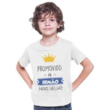 Imagem de Camiseta Infantil Promovido a Irmão Mais Velho Branca - Del France, 02