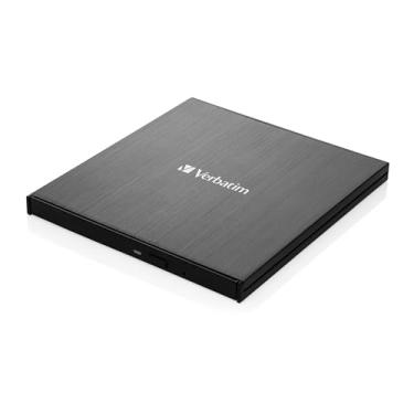 Imagem de Verbatim Gravador de CD DVD Blu-ray Ultra HD 4K USB 3.2 GEN 1 Conectividade USB-C Slim Gabinete de metal escovado compatível com Mac e PC com disco Blu-ray gratuito de 25 GB