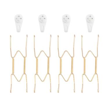 Imagem de Cabides de parede para parede de 20 a 25 cm, pacote com 4, dourado