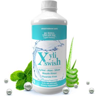Imagem de Enxaguante bucal Buried Treasure Xyli Swish Nano Silver 473 ml