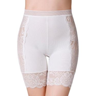 Imagem de Shorts anti-coragem feminino 2 pacote/calcinha fêmea renda Segurança perfeita Calça curta Curta Alta Cintura de Colo