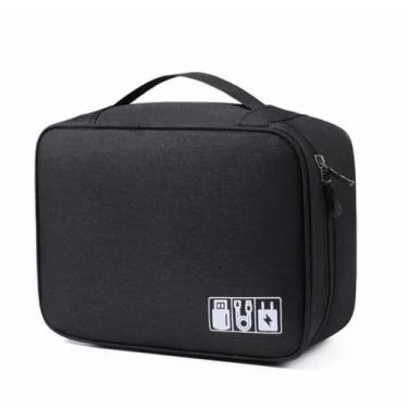 Imagem de Estojo Organizador de Acessórios Eletrônicos com Divisórias Bolsa para Cabos e Carregad...