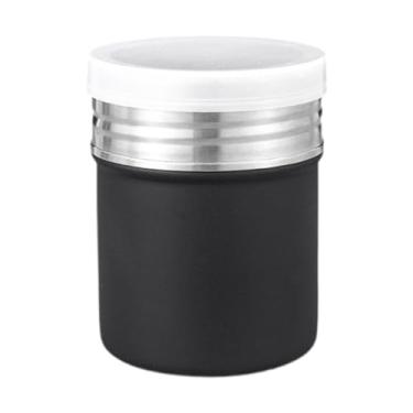 Imagem de YWJLQH Garrafa de sal em pó garrafa fina em pó de pó de especiarias aspersores de lata para fazer farinha, Preto