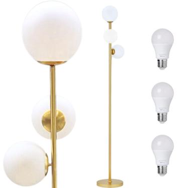 Imagem de Luminária Piso Chão 166Cm Jabuticaba 3 Globos Gimpo