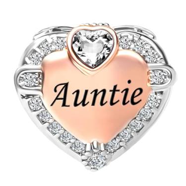 Imagem de MiiFort Berloque de coração de amor de ouro rosa de dois tons para pulseiras Pandora Charms Moments Pedras de nascimento de zircônia cúbica transparente, One Size, Cobre, Sem Pedra Preciosa