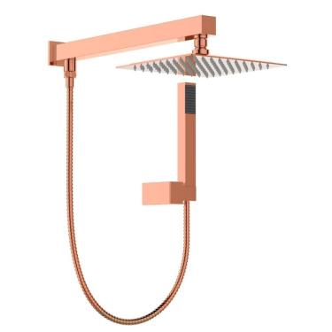 Imagem de Chuveiro Lexxa Quadrado Com Desviador Rose Gold Lx4107rg