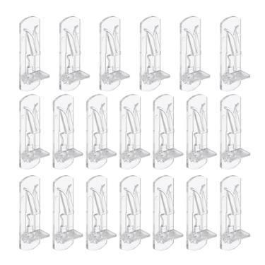 Imagem de PATIKIL Pinos de suporte de prateleira de bloqueio, 20 peças de pinos de prateleira de armário de plástico clipes transparentes de suporte de prateleira autotravante para furo de pino de 7,9 mm de