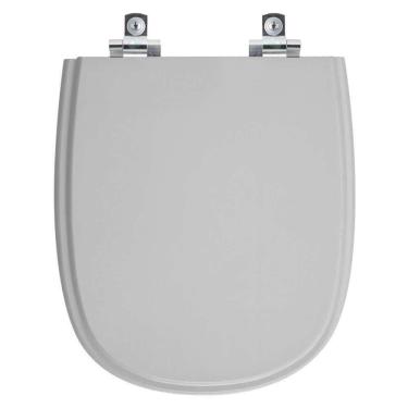 Imagem de Assento Sanitário Soft Close Dona Beja Cinza Claro Para Vaso Santa Clara