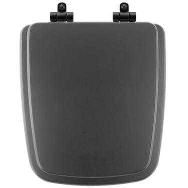 Imagem de Assento Sanitário Poliéster Soft Close Boss Onix (preto Fosco) Para Vaso Incepa Com Ferragem Preta