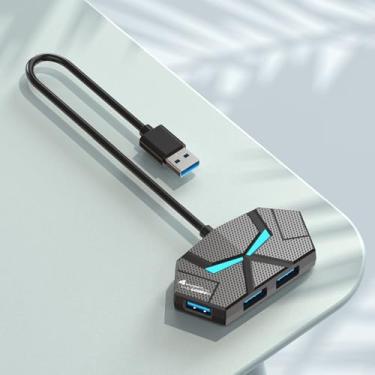 Imagem de Hub USB 3.0, hub USB de 4 portas, divisor USB, extensor USB com porta de alimentação USB C para laptop, PC, Xbox, gamepad, pen drive, HDD, console, impressora, câmera, teclado, mouse, ventilador USB