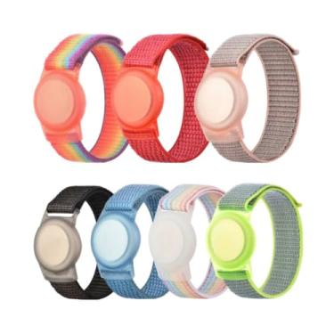 Imagem de Pulseira Infantil Compatível com Rastreador AirTag, Ajustável em Nylon com Capa de Silicone Protetora Anti Perda e Anti Riscos – DAZZELI (AZUL)