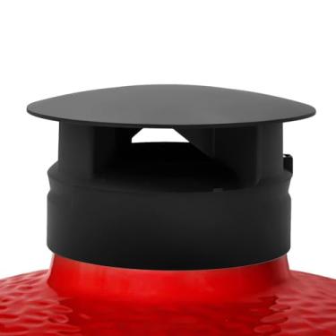 Imagem de Peças de substituição de tampa de chaminé de ventilação superior para churrasqueiras Kamado Joe Classic & Big Joe, acessórios de tampa de chaminé de alumínio fundido para churrasqueiras Kamado Joe