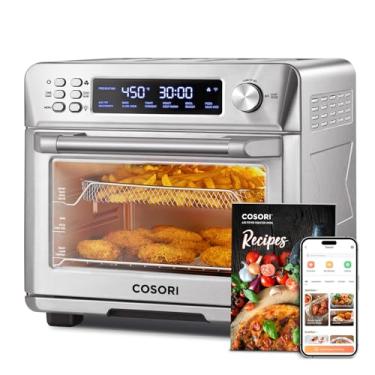 Imagem de COSORI Smart Combo de forno de fritadeira a ar 11 em 1, bancada de forno de convecção Airfryer, assar, reaquecer, grelhar, desidratar, 94 receitas e 3 acessórios, 26 litros, prata, aço inoxidável