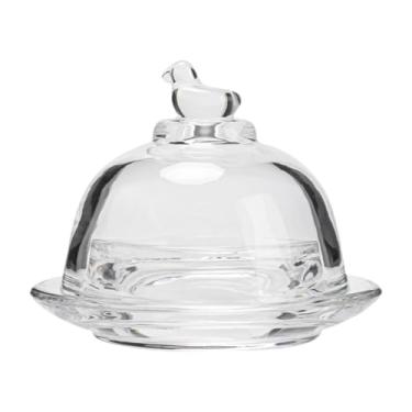 Imagem de Fenteer Mini bolo de bolo com tampa de vidro Placa de exibição de bolo, prato de manteiga de bandeja para casamento, Holiday Hotels Shop Display