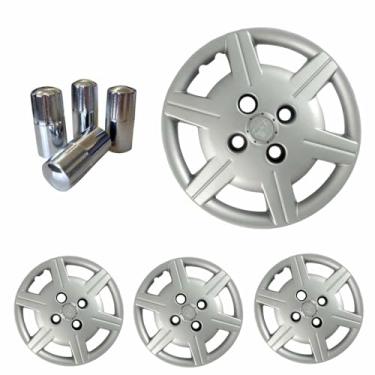 Imagem de Jogo Calota Aro 13 Corsa Classic 2012 à 2015 + Selo Resinado + Tampa Ventil Cromada