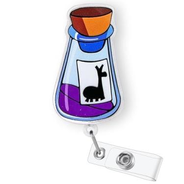 Imagem de Carretel de crachá de poção de lhama engraçado retrátil para estudantes de enfermagem RN CNA e trabalhadores médicos, acessórios fofos para crachá de enfermeira, suporte de crachá de veneno da Kuzcoo