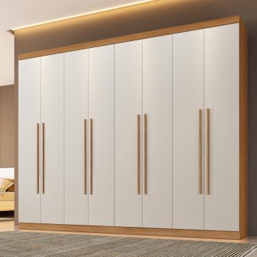 Imagem de Guarda Roupa Casal 8 Portas New Premium Benetil - Cinamomo/Off White