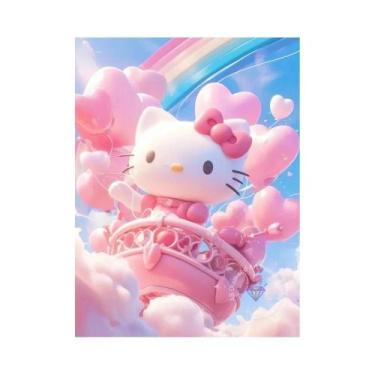 Imagem de Olá Kitty Arco-Íris Balões Nuvens Conjunto De Pintura Diamante MINISO 