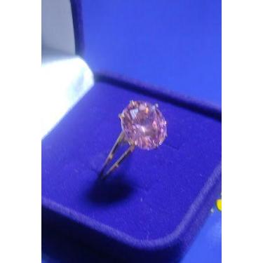 Imagem de Anel Rosa 15 Anos Debutante Pedra Rosa Solitário Ouro 18 Kilates 4.00 