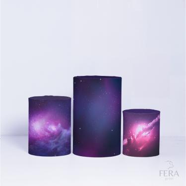 Imagem de Trio Capa Cilindro 3d Festa Astronauta Sublimado Veste Fácil C/elástico