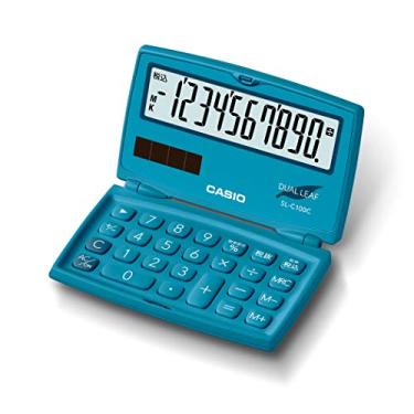 Imagem de Calculadora colorida Casio SL-C100C-BU-N Lake Blue 10 dígitos tipo notebook dobrável