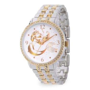 Imagem de DISNEY Relógio Feminino Princesa Ariel Analógico-Quartzo com Pulseira de Liga de Liga, Dois Tons 20 (Modelo: WDS000230)