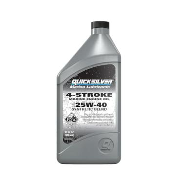 Imagem de Quicksilver Óleo de motor marinho de mistura sintética de 4 tempos 25W-40, 1 litro