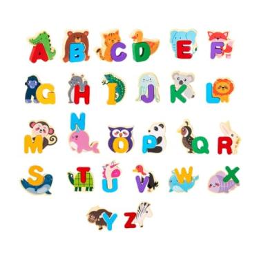 Imagem de Almencla Puzzle de madeira do alfabeto abc placa de quebra