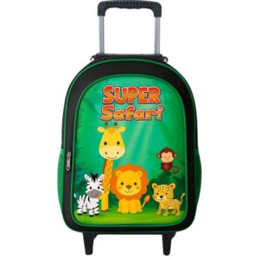 Imagem de Mochila Rodinha Masculina Escolar Infantil Menino Reforçada Grande (Safari)