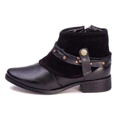 Imagem de Bota Country Feminina Couro Legítimo Fivela Design Exclusivo - Pettina