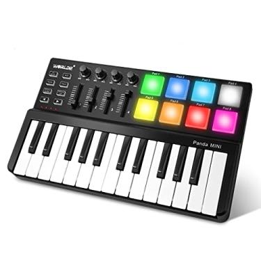Imagem de Teclado USB Worlde Panda MINI portátil, 25 teclas, controlador MIDI com almofada colorida