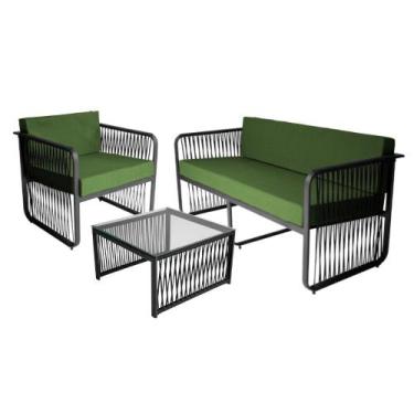 Imagem de Conjunto 1 Poltrona 1 Namoradeira e 1 Mesa de Centro Santiago em Alumí