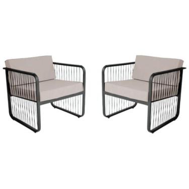 Imagem de Conjunto 2 Poltronas para Área Externa Santiago em Alumínio e Fibra Si