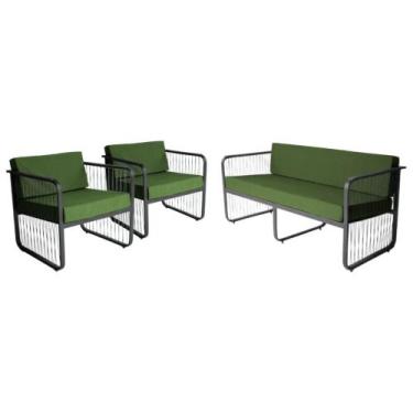 Imagem de Conjunto 1 Namoradeira e 2 Poltronas Área Externa Santiago Em Alumínio