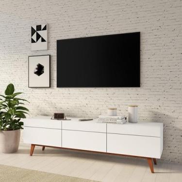 Imagem de Rack Liverpool I 3 GV Branco Acetinado 180 cm - Mobly