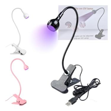 Imagem de Mini Luminária Clip De Mesa com LED Ultravioleta Secagem Esmalte Cabine Manicure