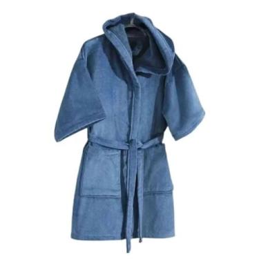 Imagem de Roupao infantil mod.ju-09 kids felpa velour af-958 liso c/ capuz tam.g