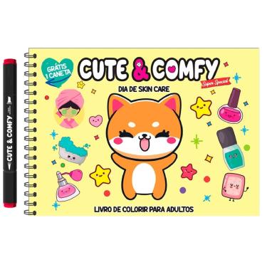 Imagem de Cute & Comfy Super Special Edição 01 - Livro de Colorir Adulto - Dia de Skin Care  - Espiral com Caneta
