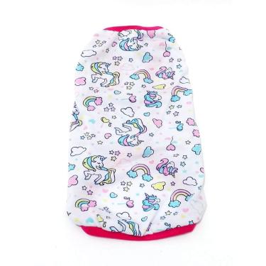 Imagem de Pijama para cachorro Estampa Unicórnio branca  Tamanho M
