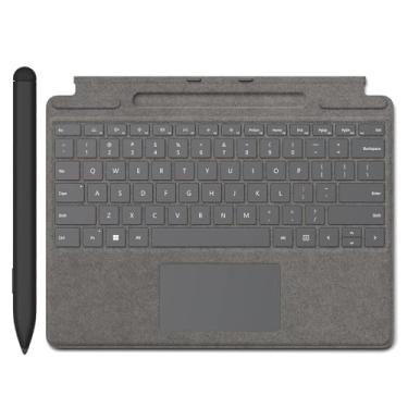Imagem de Teclado Pro 11 Signature com caneta fina compatível com Microsoft Surface Pro 11/10/9/8, teclado de assinatura magnética Pro 10 para Microsoft Surface Pro 11/10/9/8/X com caneta fina (platina)