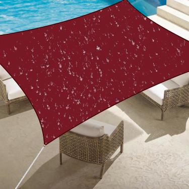 Imagem de SunnyRoyal Guarda-Sol Impermeável Vermelho De 10' X 13' Para Pátio, Toldo Retangular, Tecido Com 95% Bloqueio Uv E Resistente À Água, Áreas Externas, Jardim, Quintal, Piscina