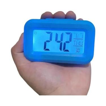 Imagem de Mini Despertador Digital Silencioso Com Data, Luz De Fundo, Temperatur