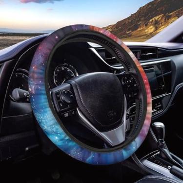 Imagem de Capa para volante automotiva AFPANQZ de 14 a 15 polegadas, capa protetora de volante antiderrapante com absorção de suor de 14 a 15 polegadas, capa de tecido elástico, sedan automotiva para carro SUVAFPANQZ One-size AF-071Z84-4