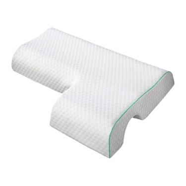 Imagem de AFXGUSD Travesseiro de Casal para Dormir de Lado com Almofada de Espuma Viscoelástica para Presente, Green com idosos à esquerda, Tamanho real