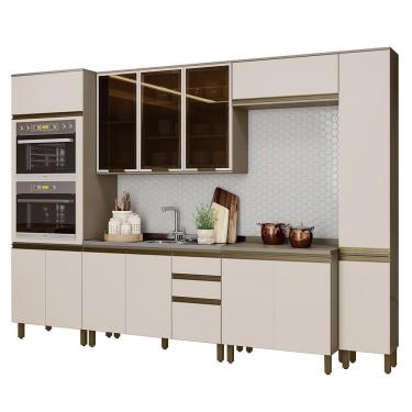 Imagem de Cozinha Modulada Connect 6 Peças Duna-cristal Com Torre Quente 2 Fornos - Móveis Henn Duna-cristal