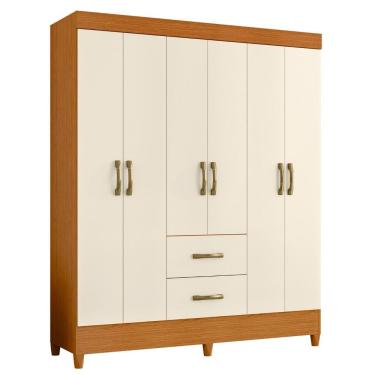 Imagem de Guarda Roupa Mobi 6 Portas E 2 Gavetas Cinamomo-off White - Móveis Albatroz Cinamomo-off White
