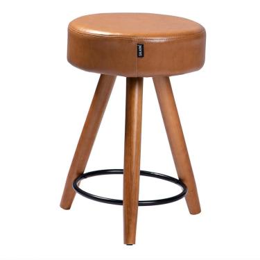 Imagem de Banco Banqueta Paris Baixa 50cm Couríssimo Amarula - Salaone Amarula